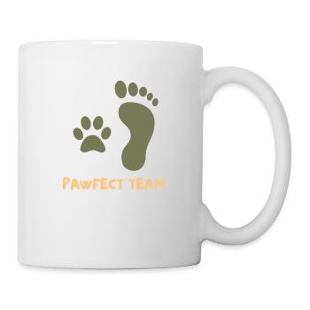 Pawfect Team – Pfote trifft Fuß - Tasse - Weiß - Rechts