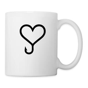 Anglerherz | Fishhook Heart - Mug - white - Right