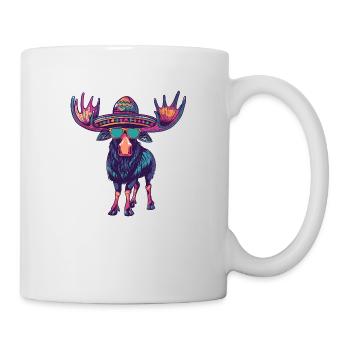 Elch Comic Lustig Sombrero - Tasse - Weiß - Rechts
