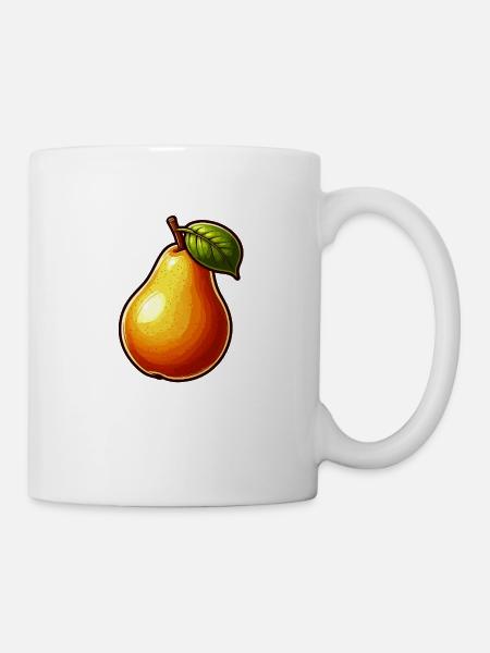 Birne - Frucht - Tasse - Weiß