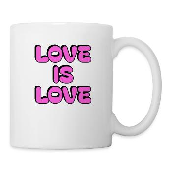 Love is Love : la gay pride rose vif - Mug blanc - blanc - Droite