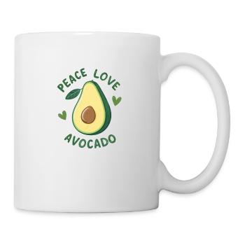 Frieden, Liebe und Avocado - Tasse - Weiß - Rechts