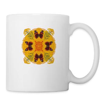 Red Admiral Butterfly Mandala - Mug - white - Right