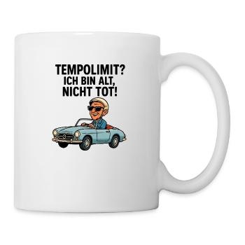 Limitation de vitesse autoroute seniors retraités voitures classiques - Mug blanc - blanc - Droite