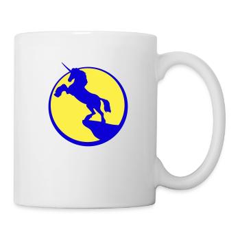 Licorne Falaise Lune Montagne Contour Nuit Silhouette - Mug blanc - blanc - Droite