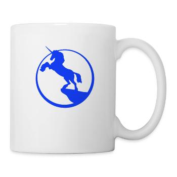 Licorne Falaise Lune Montagne Contour Nuit Silhouette - Mug blanc - blanc - Droite