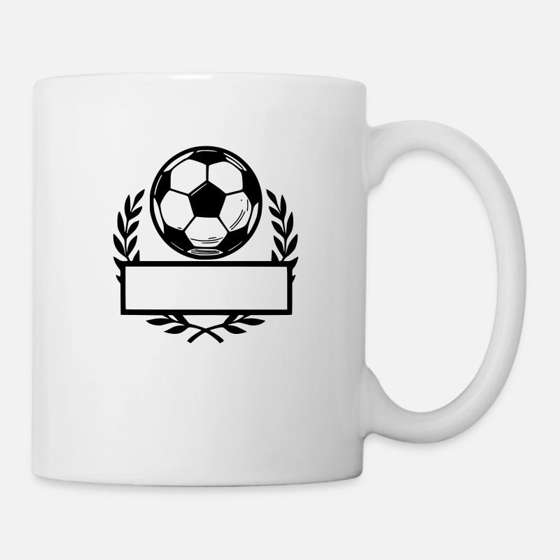 Ballon de foot - Nom prénom - Mug blanc - blanc