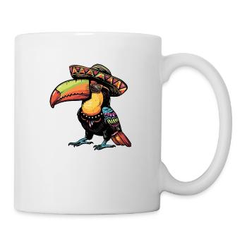 Toucan oiseau bande dessinée drôle sombrero - Mug blanc - blanc - Droite