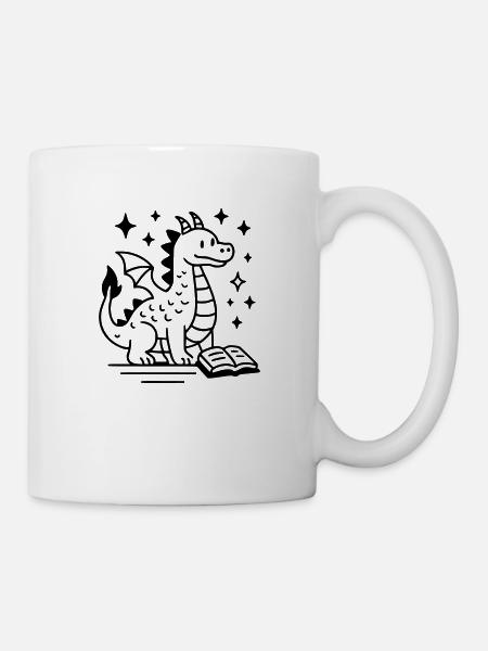 Drachen-Zeichnung - Tasse - Weiß
