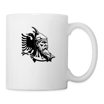Albanien und Skanderbeg Gesicht und Flagge - Tasse - Weiß - Rechts