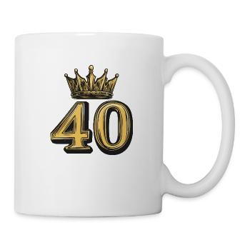 40 Zahl Krone - Tasse - Weiß - Rechts