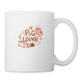 Amoureux des cochons - Mug blanc - blanc - Droite