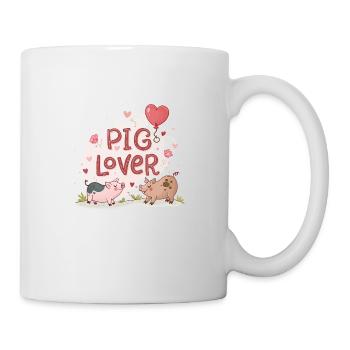 Amoureux des cochons - Mug blanc - blanc - Droite