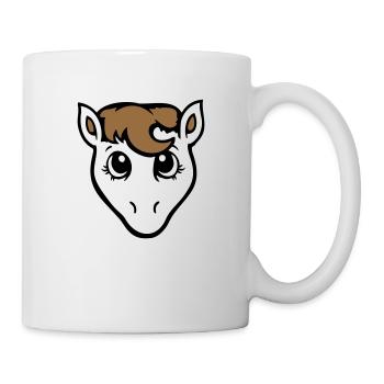 cheval mignon poney fille femelle fille cheval fille - Mug blanc - blanc - Droite