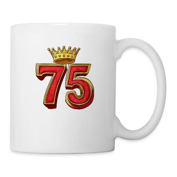 75 Zahl Krone - Tasse - Weiß - Rechts