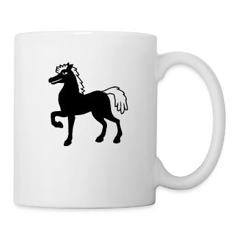 Pferd Hengst Cool Stolz Kerl Reiten Reiter Hobby - Tasse - Weiß - Rechts