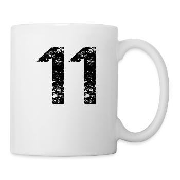 11 Zahl Trikot - Tasse - Weiß - Rechts