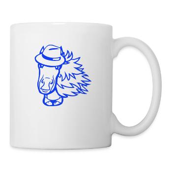 cheval homme chapeau costume cravate détective garçon cool - Mug blanc - blanc - Droite