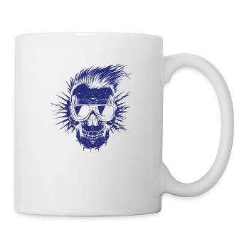 Lunettes de soleil style crâne - Mug blanc - blanc - Droite