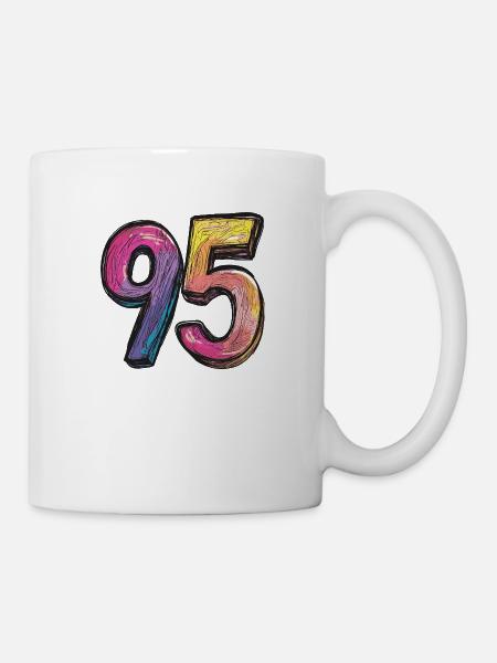 95 Zahl Comic - Tasse - Weiß