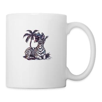 Zebra Insel Palme - Tasse - Weiß - Rechts
