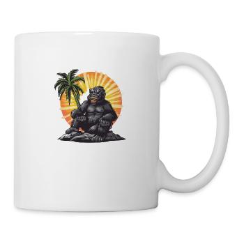 Gorilla Insel Palme - Tasse - Weiß - Rechts