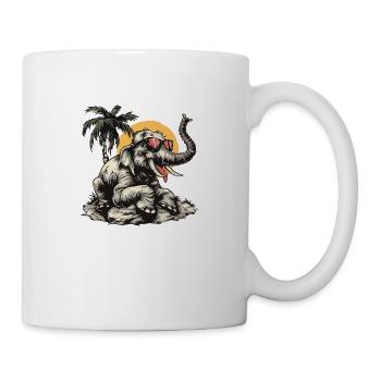 Elefant Insel Palme - Tasse - Weiß - Rechts