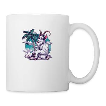Bergziege Insel Palme - Tasse - Weiß - Rechts