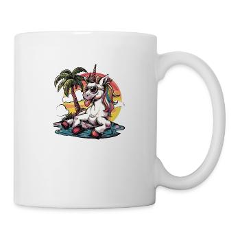 Einhorn Sommer Urlaub - Tasse - Weiß - Rechts