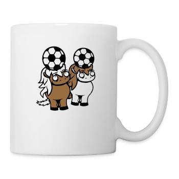 Pferde Fußball Team Ball spiel Kopfball Verein Fan - Tasse - Weiß - Rechts
