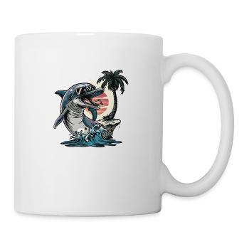Delfin Sommer Urlaub - Tasse - Weiß - Rechts