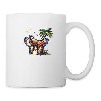 Vacances d’été papillon - Mug blanc - blanc - Droite