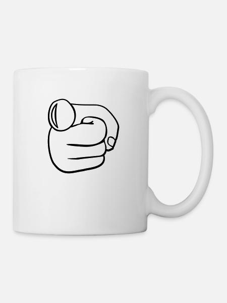 Finger point Mono - Mug blanc - blanc
