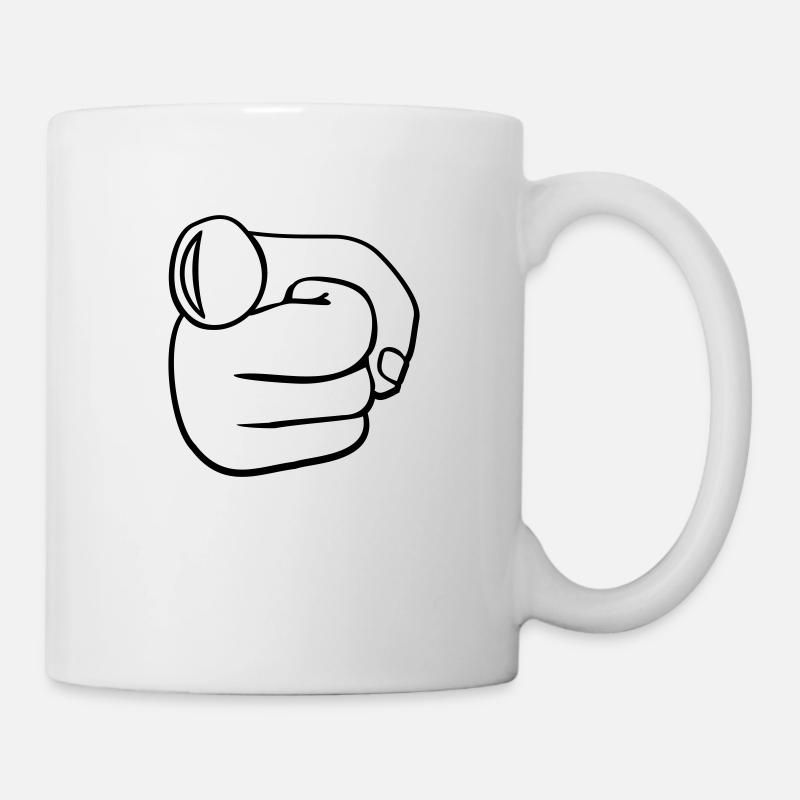 Finger point Mono - Mug blanc - blanc