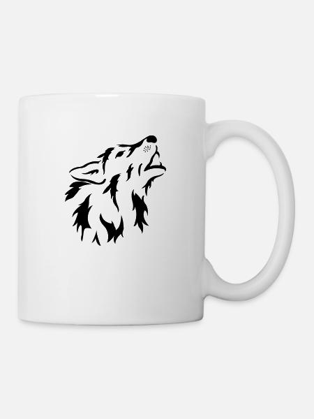 Wolf T Shirt selber gestalten - Tasse - Weiß