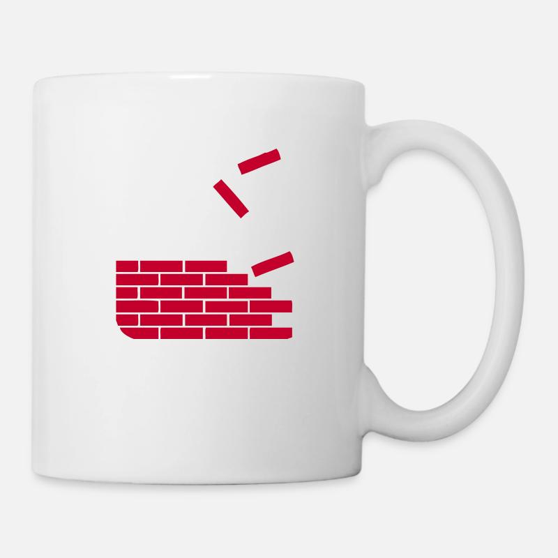 brick, construction, maison, paroi, des briques, - Mug blanc - blanc