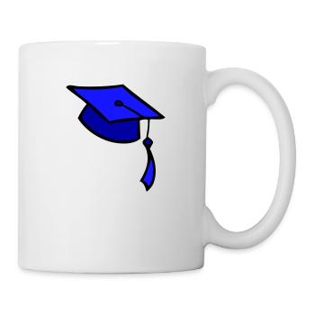 le collège, graduation, chapeau, forme, uni+, - Mug blanc - blanc - Droite