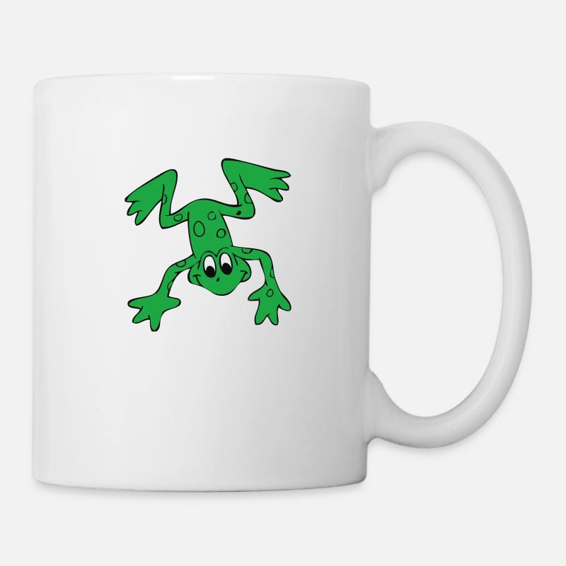 Grenouille, des grenouilles, vert, sautent, - Mug blanc - blanc