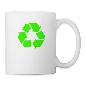 Recycling,Mülltrennung,Kreis,Zirkel,Müll,Plastik, - Tasse - Weiß - Rechts