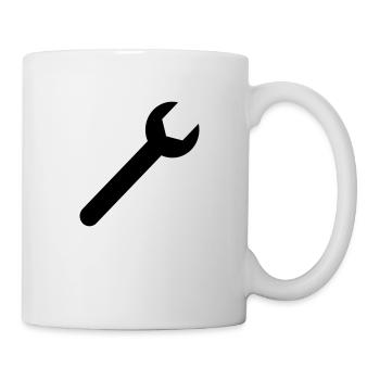 Schraubenschlüssel,Werkzeug,Hammer,Zange,Arbeit, - Tasse - Weiß - Rechts