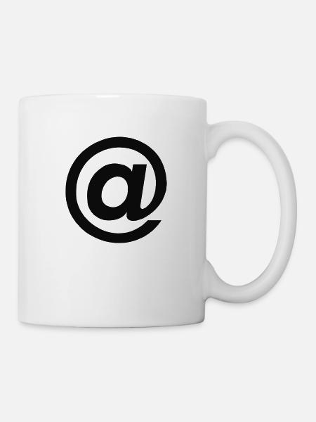 E-Mail-Zeichen @ ("at") - Tasse - Weiß