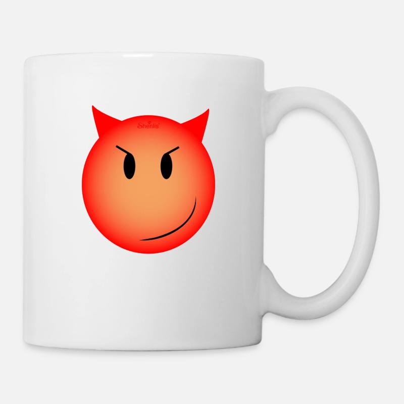 smiley diabolique - Mug blanc - blanc