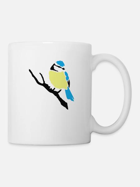 Blaumeise Vogel Meise - Tasse - Weiß