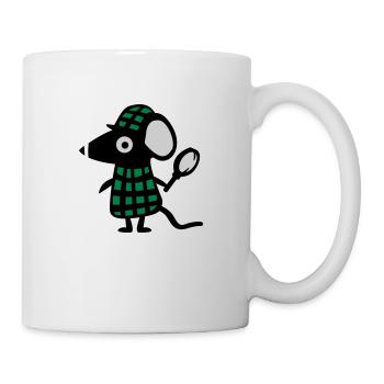 Maus Detektiv - Ratte - Tasse - Weiß - Rechts