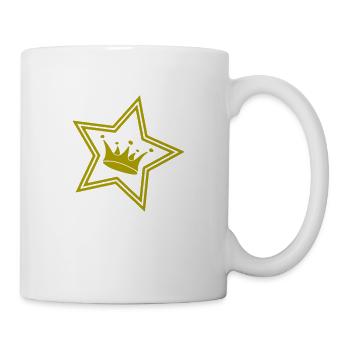 Krone, Gold, Stern, crown - Tasse - Weiß - Rechts