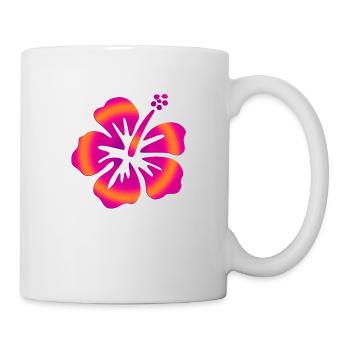 Hibiscus rose - Mug blanc - blanc - Droite