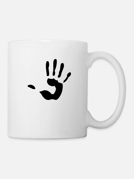 Hand Handfläche Handabdruck - Tasse - Weiß
