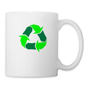 Recycling Symbol Green Arrows Recycling Waste - Mug - white - Right