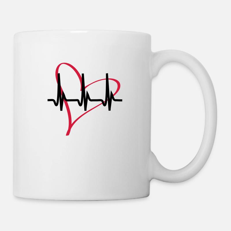 heartbeat - Tasse - Weiß