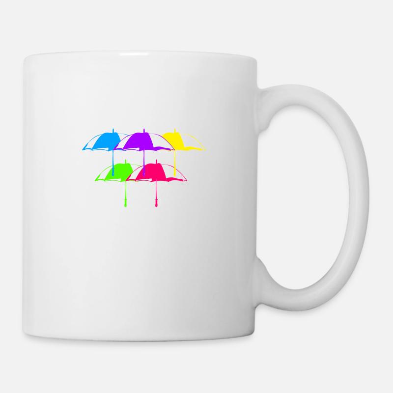 regenschirme - Tasse - Weiß